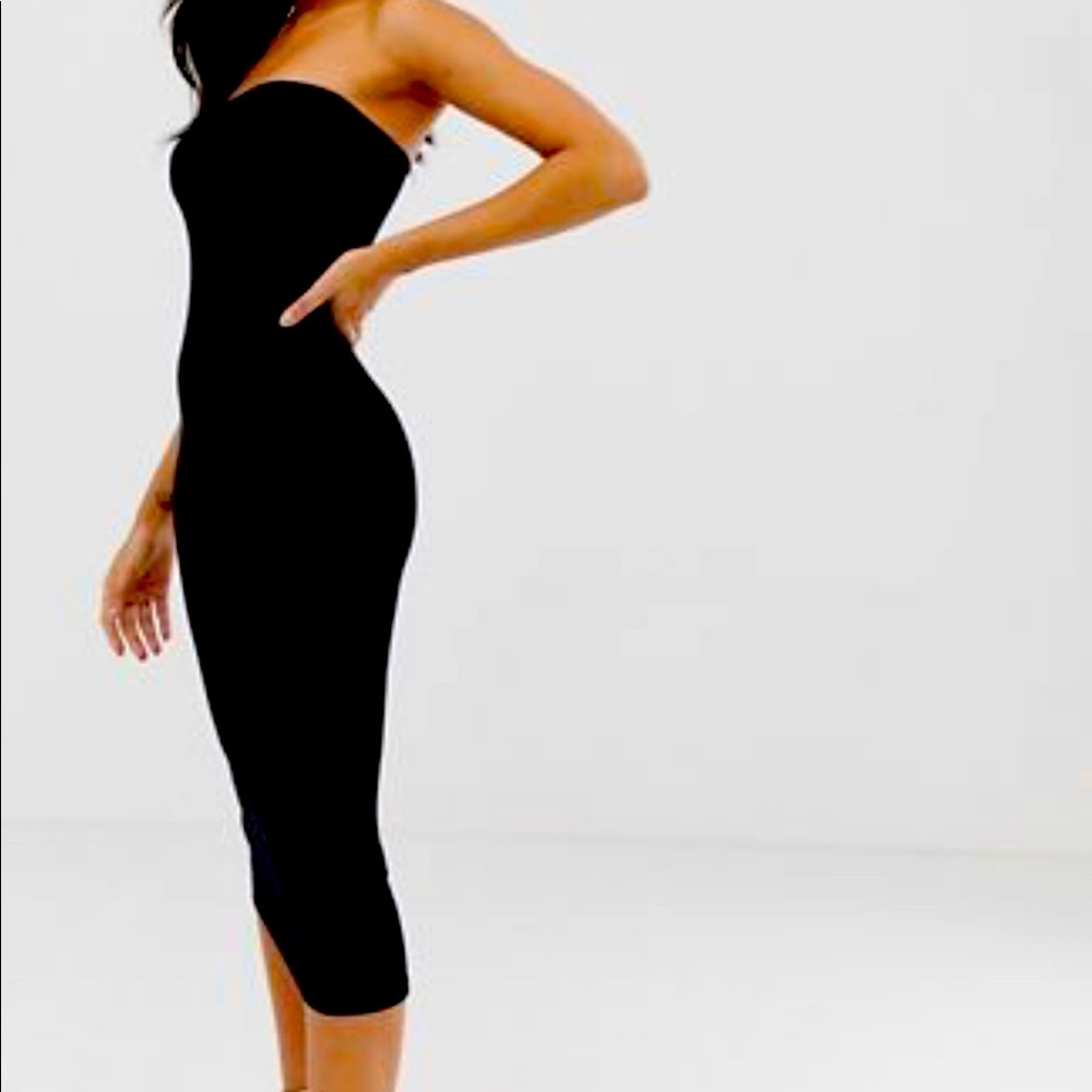 ASOS bandeau black dress